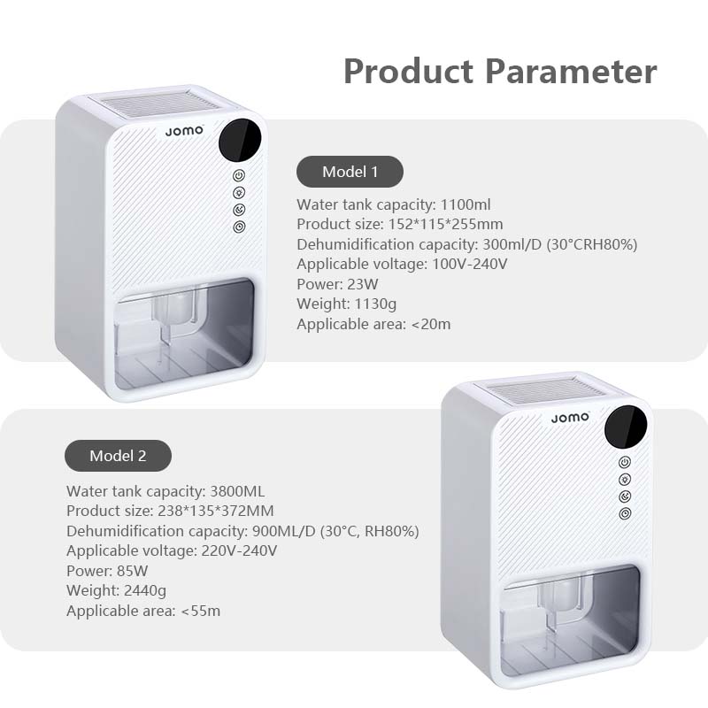 Portable Dehumidifier with LCD Display Touch Function Colour Full Night Light Sleep Mode Timer