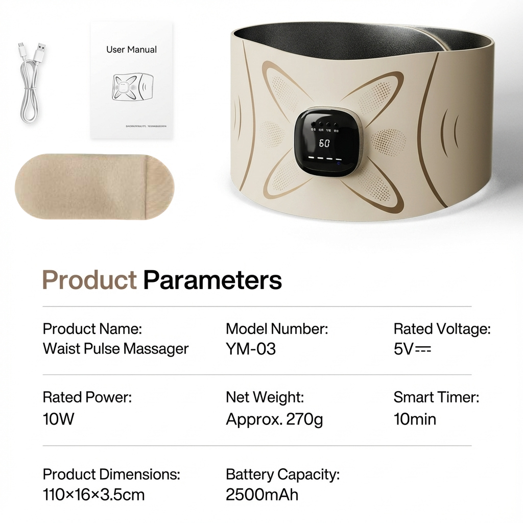 JOMO EMS Ab Waist Belt Heat Microcurrent Massage 8 Electrode Slim Breathable 腰部按摩仪 Gift