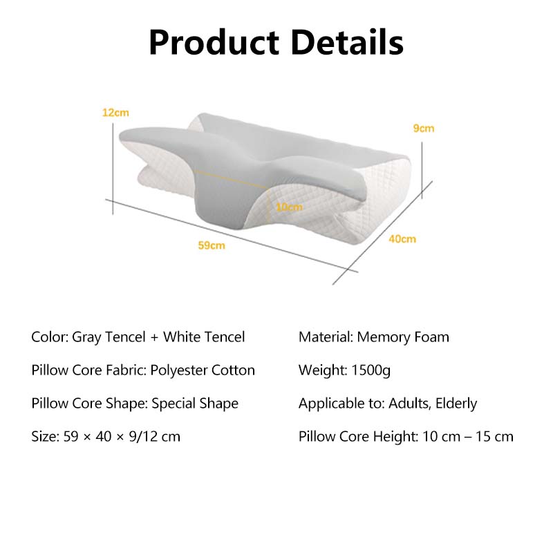 Butterfly Orthopedic Memory Pillow - Ergonomic Neck Support, Slow Rebound, for Back, Side & Stomach Sleepers