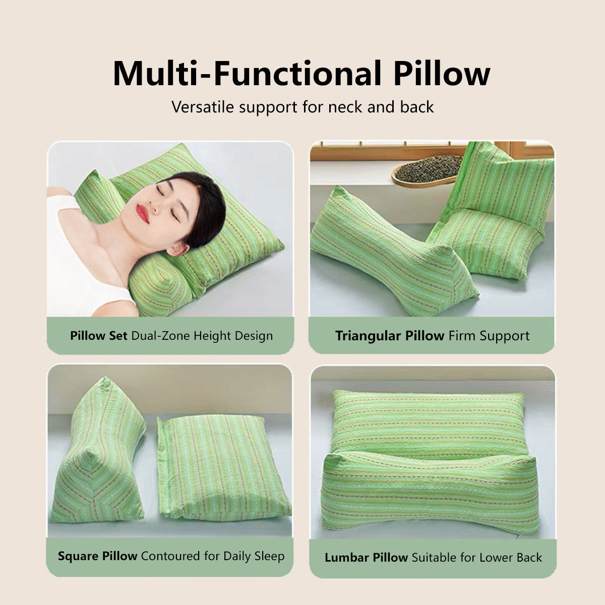 Triangular Buckwheat Neck Pillow Neck & Lumbar Support Ergonomic Loft Firm & Soft Pillows