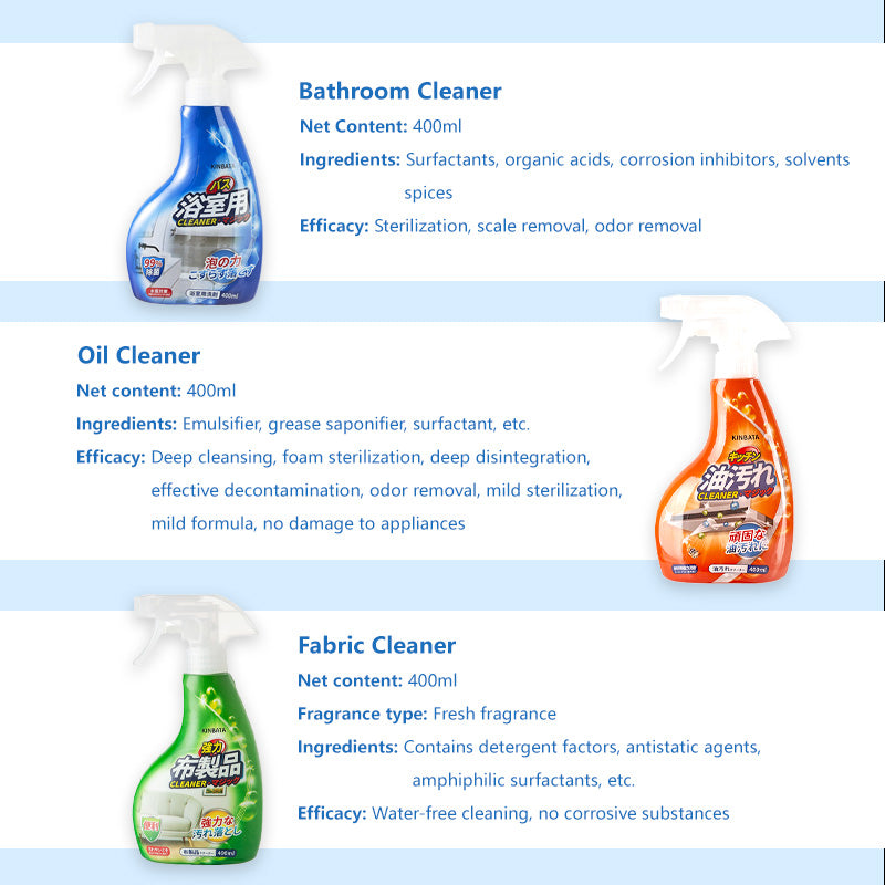 Japan KINBATA Complete Cleaning Trio Bathroom Cleaner Toilet Cleaner Oil Cleaner Fabric Cleaner