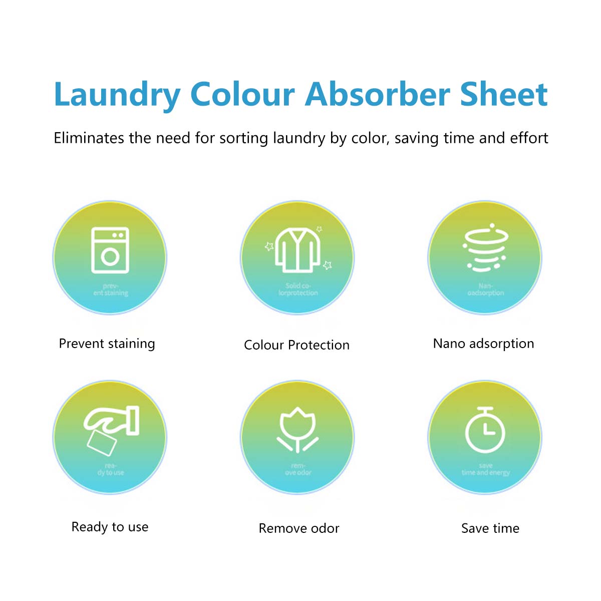 Fabric Colour Absorber Sheets Color Protection Remove Odor Prevent Staining Anti-Dye Nano Absorption