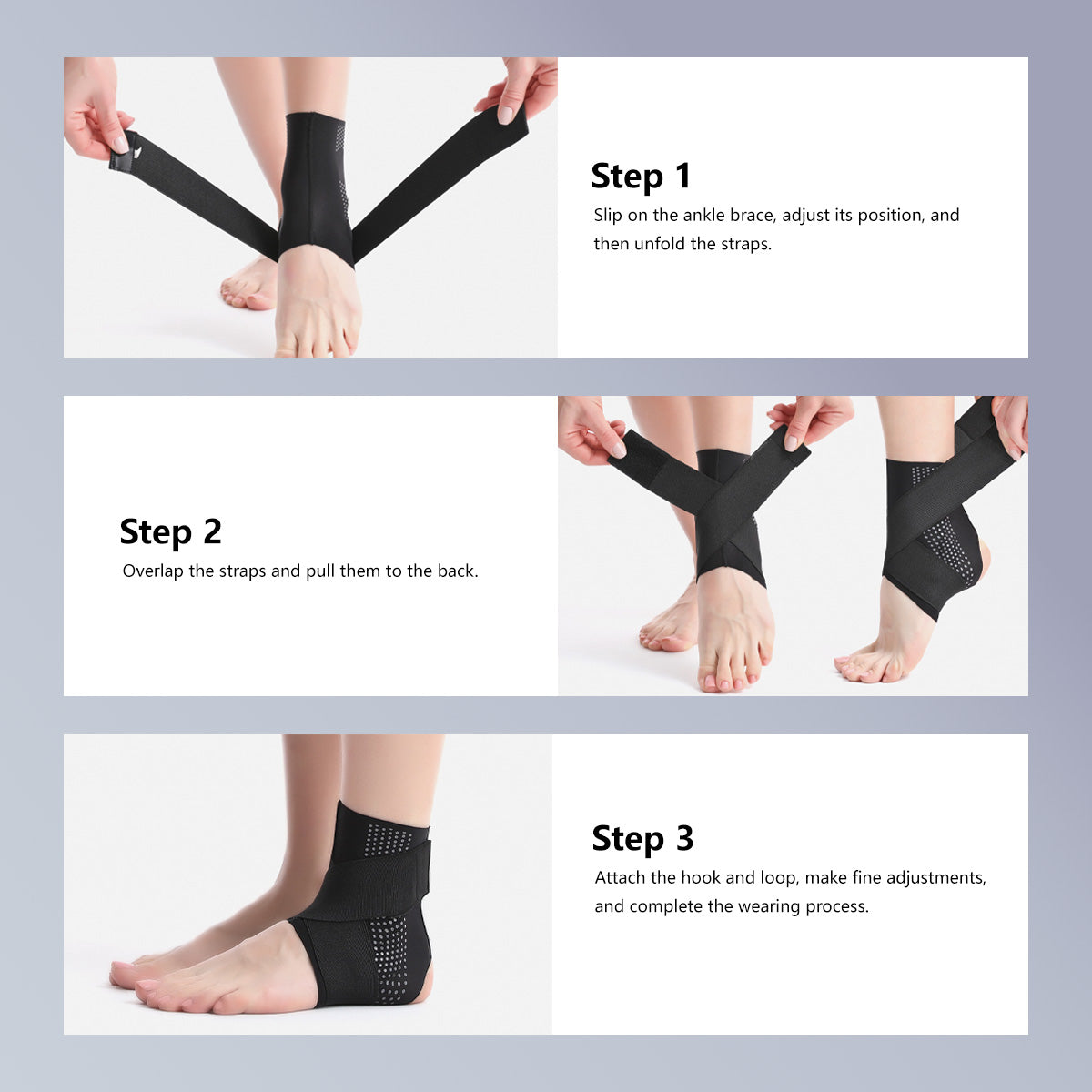 JOMO Ankle Brace Support Sprain Protection Ultra-Thin 0.1mm Straps Wear with Shoes Lightweight