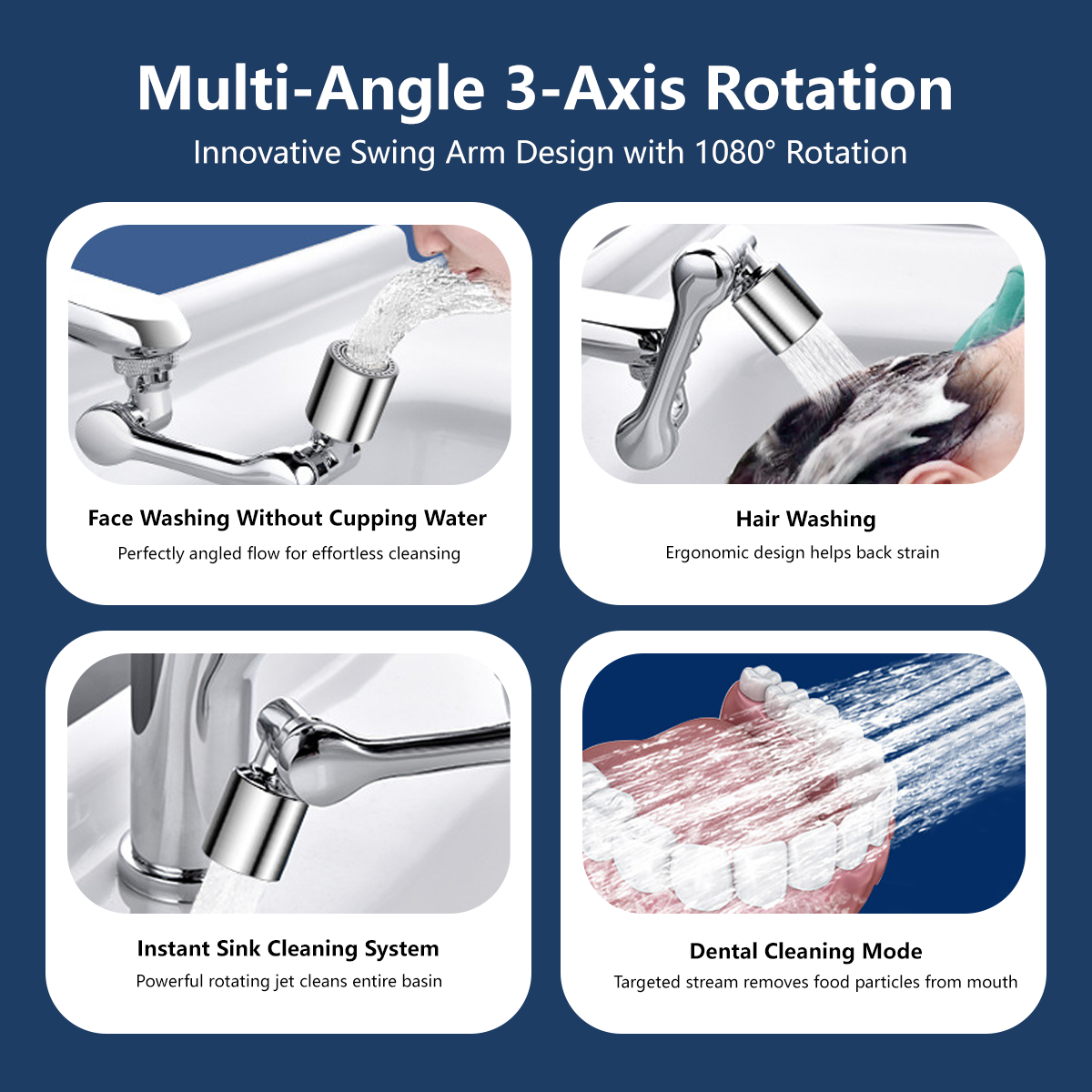 Faucet Arm Aerator Rotatable Triple Rotation Water Purification Filter Universal Threads Copper