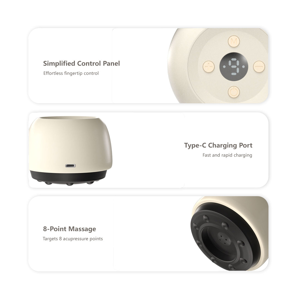 Portable Electric Guasha Massage 8 Level Gear Adjustment Type-c Charging Lightweight Hot Compress Massager