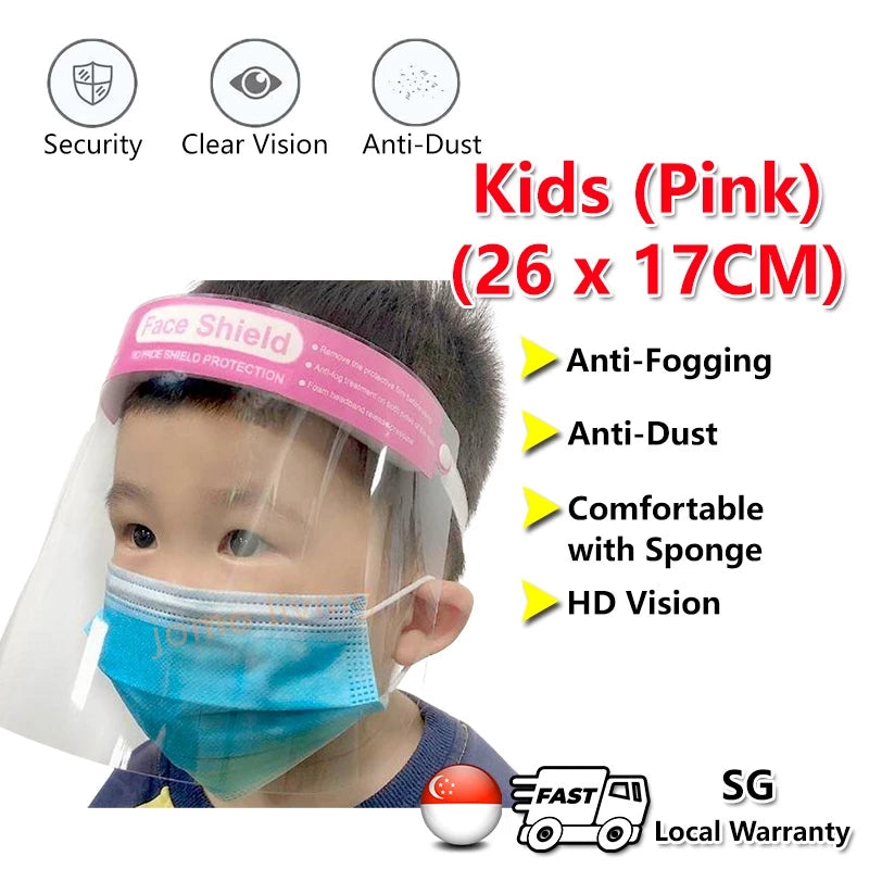 Adult Kids Full Face Shield Acrylic Protective Transparent Cap Face Mask PET Isolation Mask