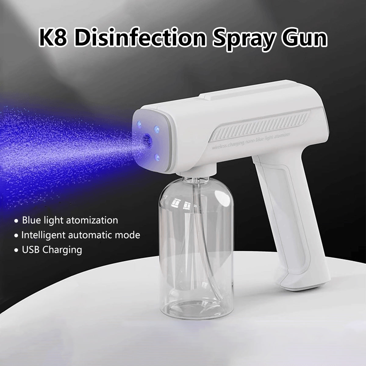 Sanitizer Spray Machine Disinfection Blue Ray Disinfectant Spray Gun UV Nano Atomizer K5