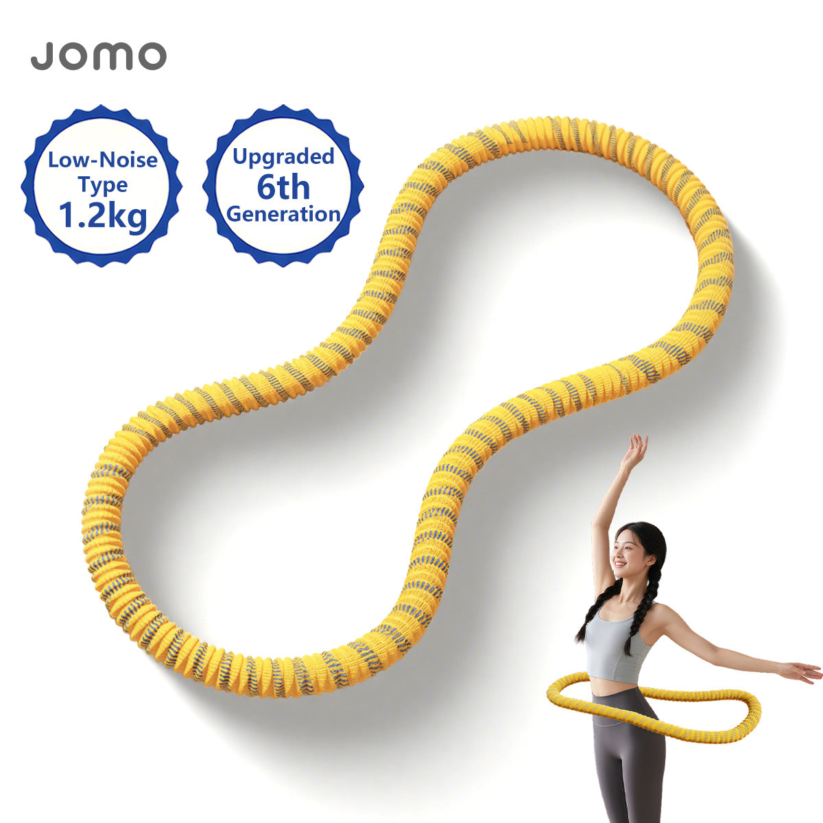 Upgraded 6th Generation Soft Spring Silent Hula Hoop Noise-Reduction Anti-Pinch Hula Hoop 1.2kg