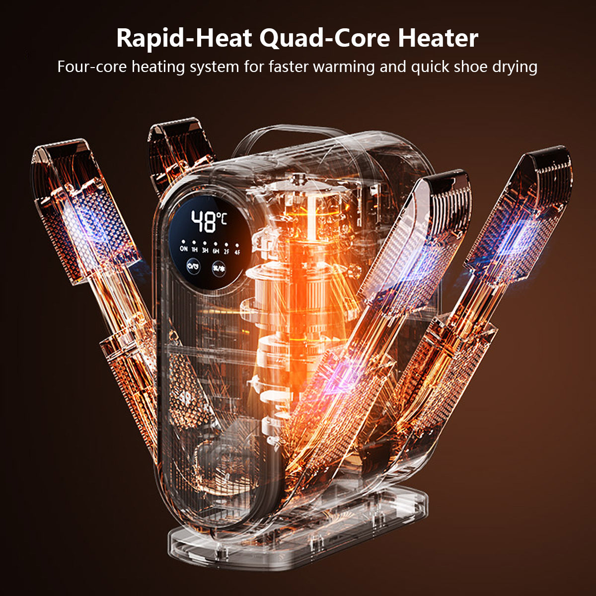 Four-Head Sunlight Shoe Dryer Timer Adjustment Temperature Control Footwear Deodorizer & Dryer