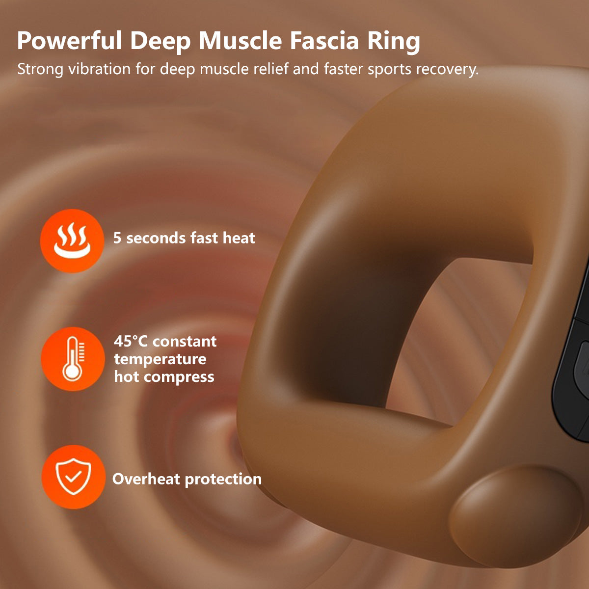 JOMO 2-in-1 Fascia Massage Ring Heat Compress Hands-Free Vibrating Deep Muscle Relaxer