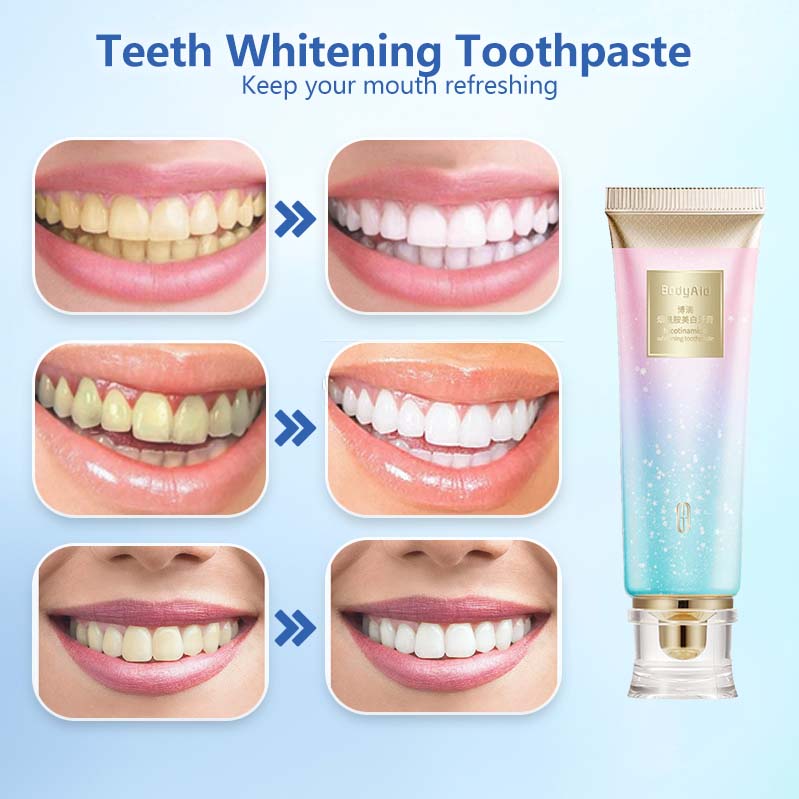 BodyAid Niacinamide Whitening Toothpaste to Remove Tooth Stains Bad Breath Counter Toothpaste Oral Care