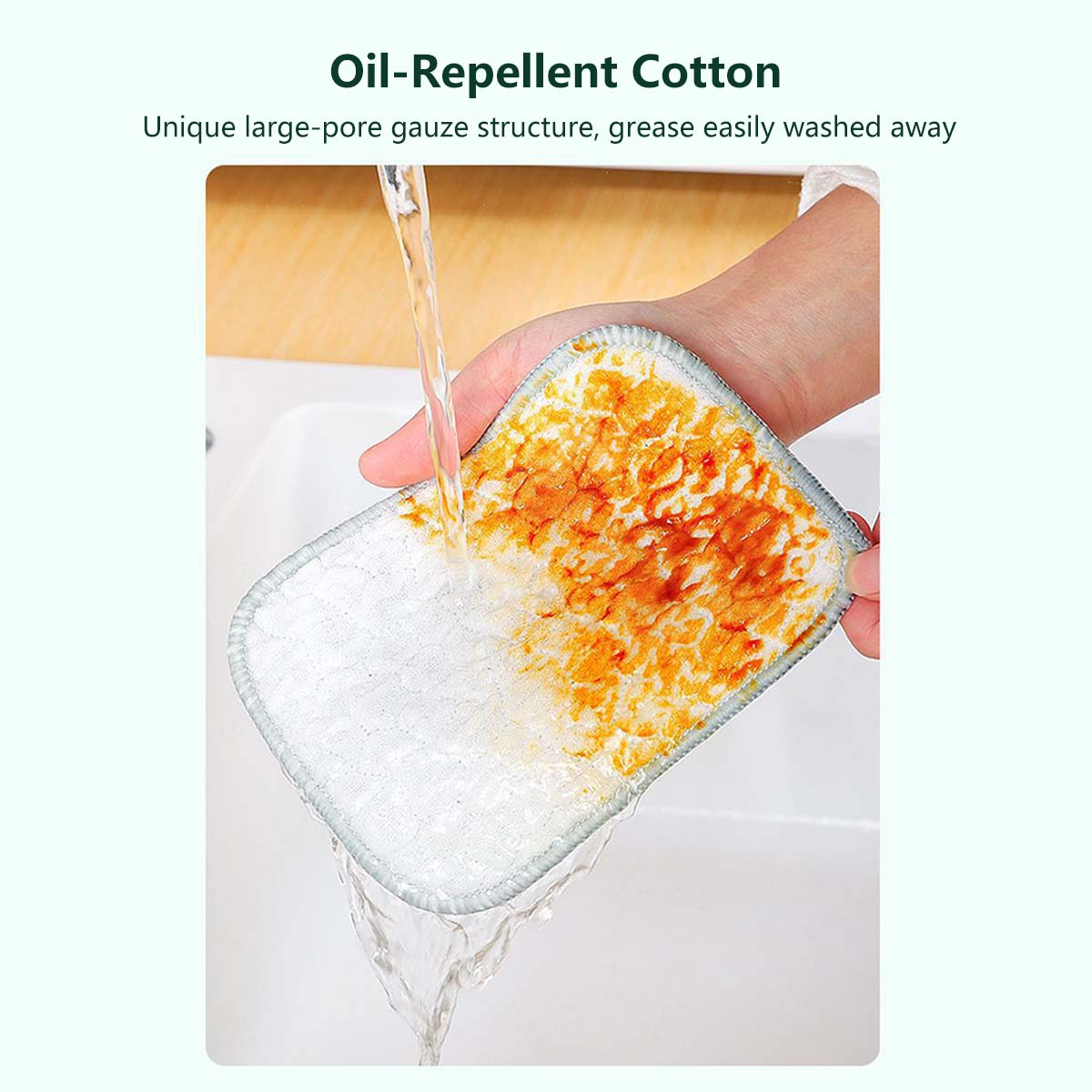Silver Thread Dish Cloth Double-Sided Strong Stain Removal Safe on Surfaces (10 pieces per pack)