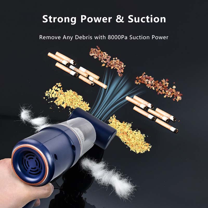 3 in 1 Handheld Car Vacuum Cleaner Cordless Portable Long Lasting Battery Reusable Filter Handheld