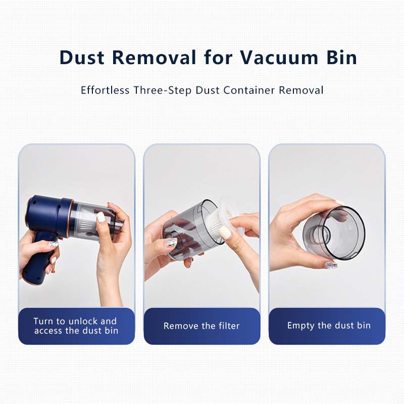 3 in 1 Handheld Car Vacuum Cleaner Cordless Portable Long Lasting Battery Reusable Filter Handheld