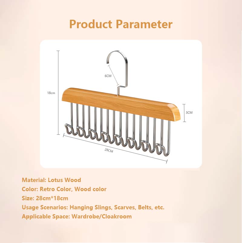 Multifunctional Hook Hanger Clothes Closet Space Saving Tidy Wood Hook Garment Storage Rotatable Hook