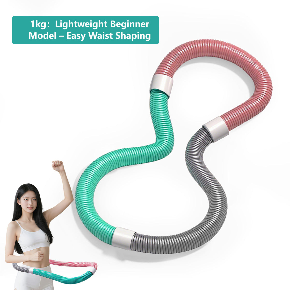 Soft Spring Hula Hoop Compact Waist Trainer Portable Exercise Ring for Weight Loss and Core Training