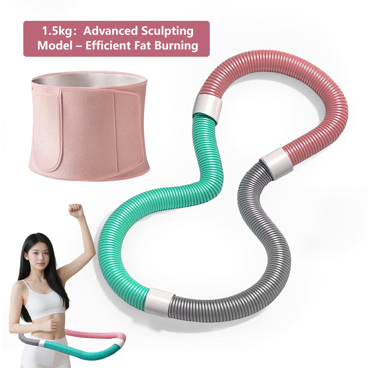 Soft Spring Hula Hoop Compact Waist Trainer Portable Exercise Ring for Weight Loss and Core Training