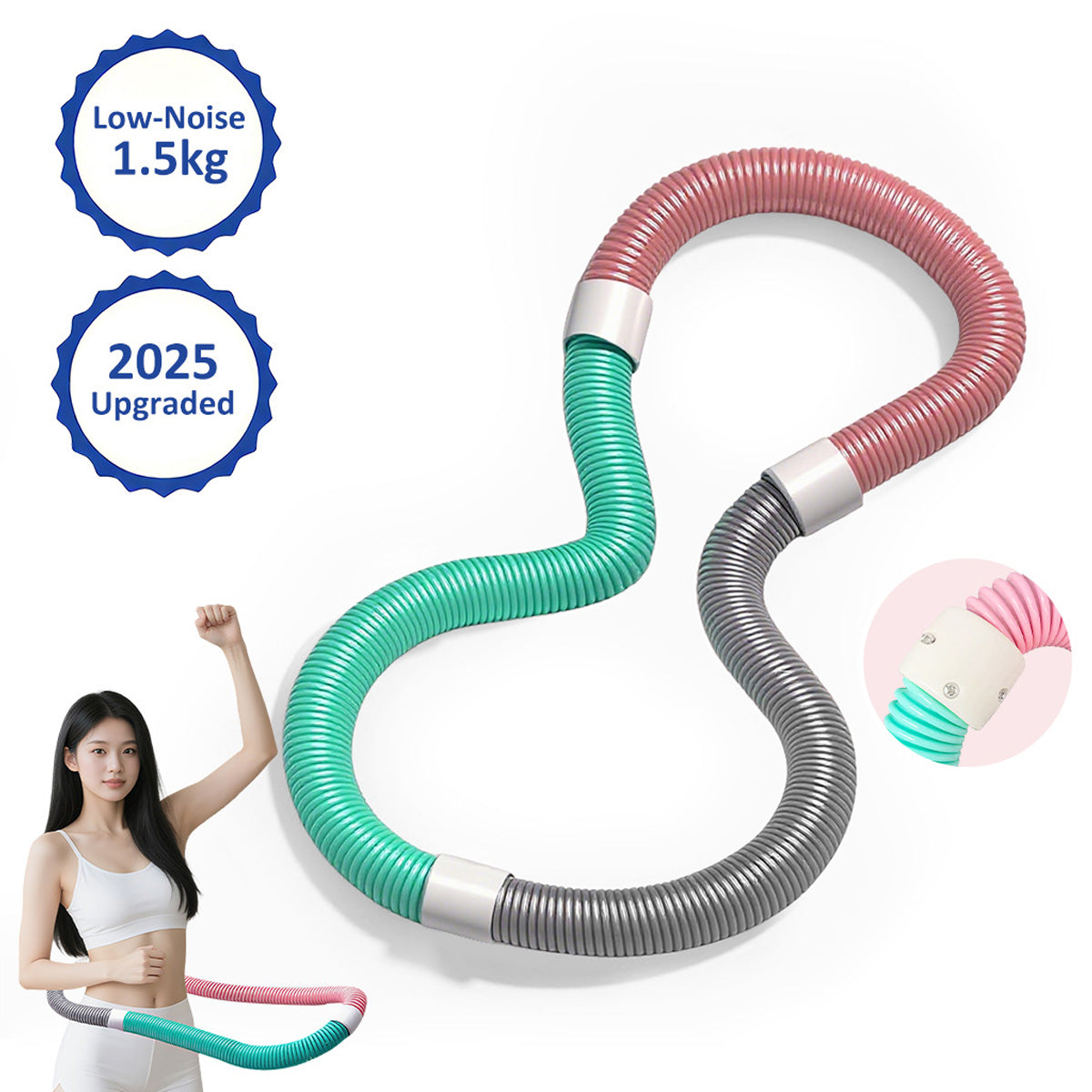 Soft Spring Hula Hoop Compact Waist Trainer Portable Exercise Ring for Weight Loss and Core Training