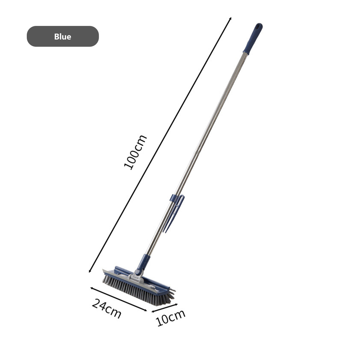 Multi-Purpose 5-in-1 Floor Brush Zero Water Residual Built-In Squeegee Flexible Rotating Head Stiff Bristle