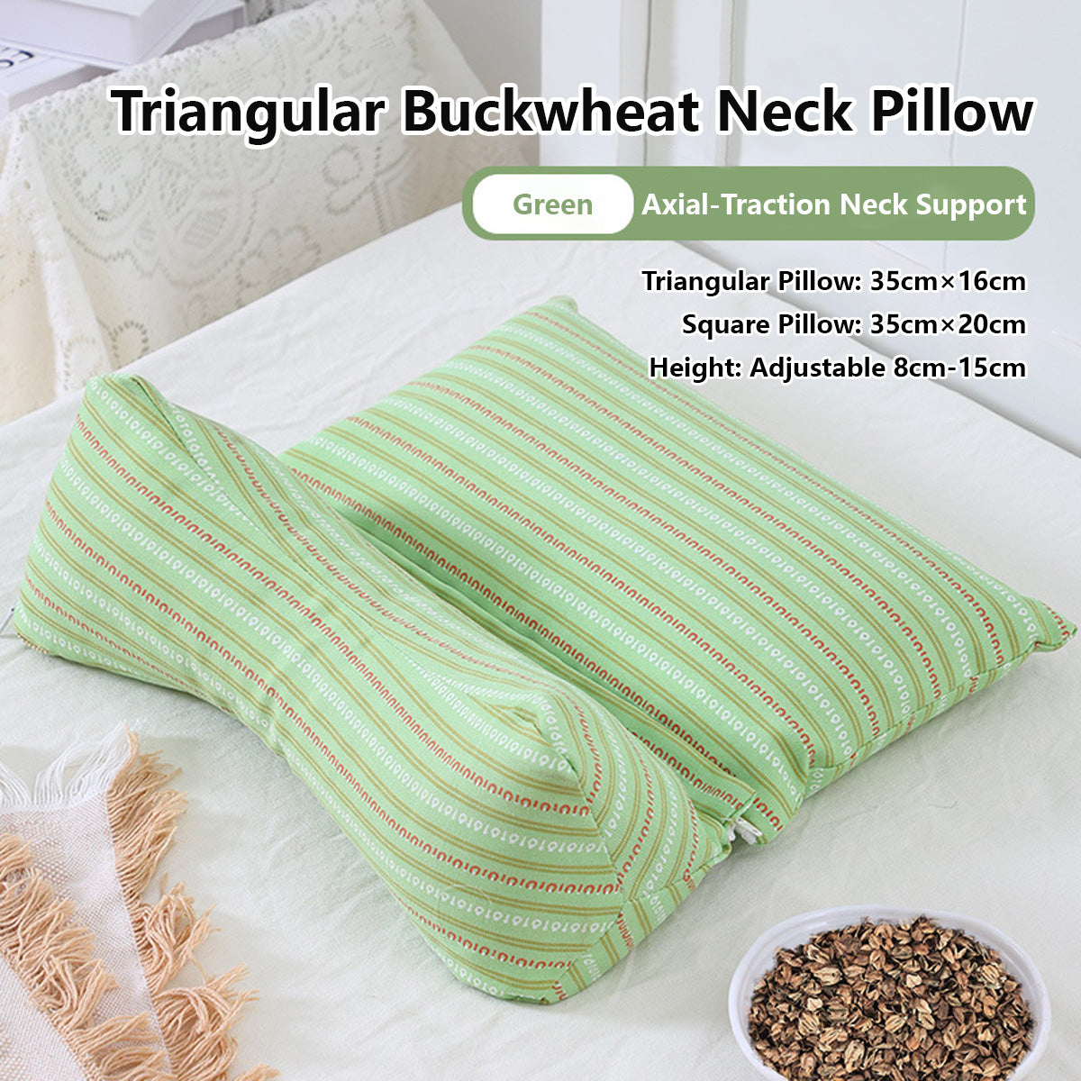 Triangular Buckwheat Neck Pillow Neck & Lumbar Support Ergonomic Loft Firm & Soft Pillows