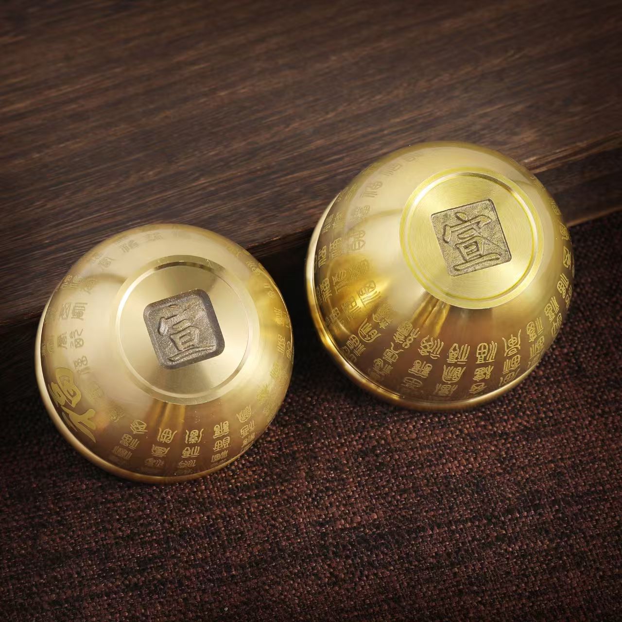 Brass Baifu Blessings Wealth Jar 黄铜百福缸 浮雕百福缸 激光百福缸 实心砂金小元宝
