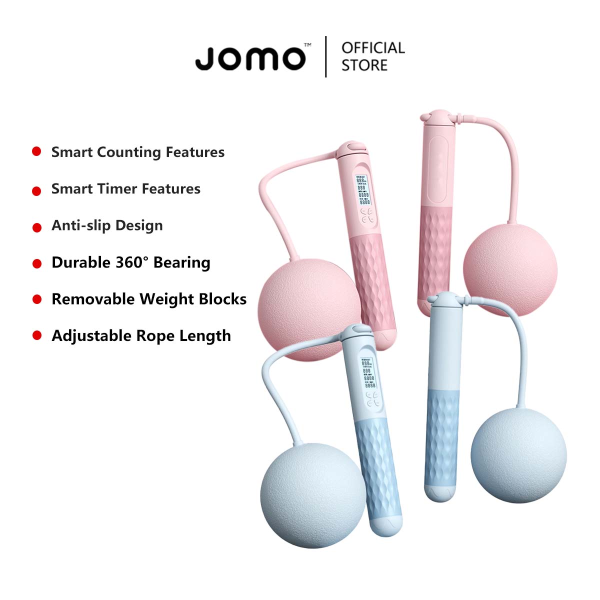 【SG Ready Stocks】Smart Digital Skipping Rope Countdown and Timer Features Weight Blocks and Adjustable Rope Length
