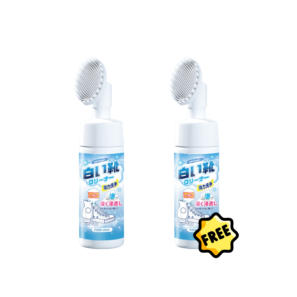 【Buy 1 get 1 FREE @$9.9!】Shoe Cleaner with Brush White Shoe Dry Cleaner Stain Removal Shoe Whitening & Care (200ml)
