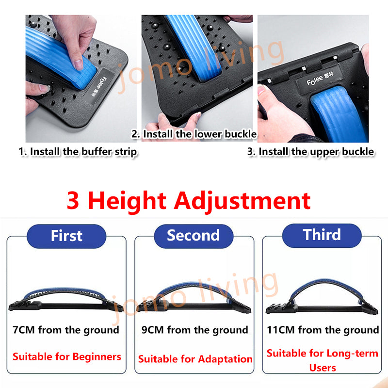 Electric Lumbar Massager Back Pain Warm Hot Compress Waist Cushion lumbar Stretcher
