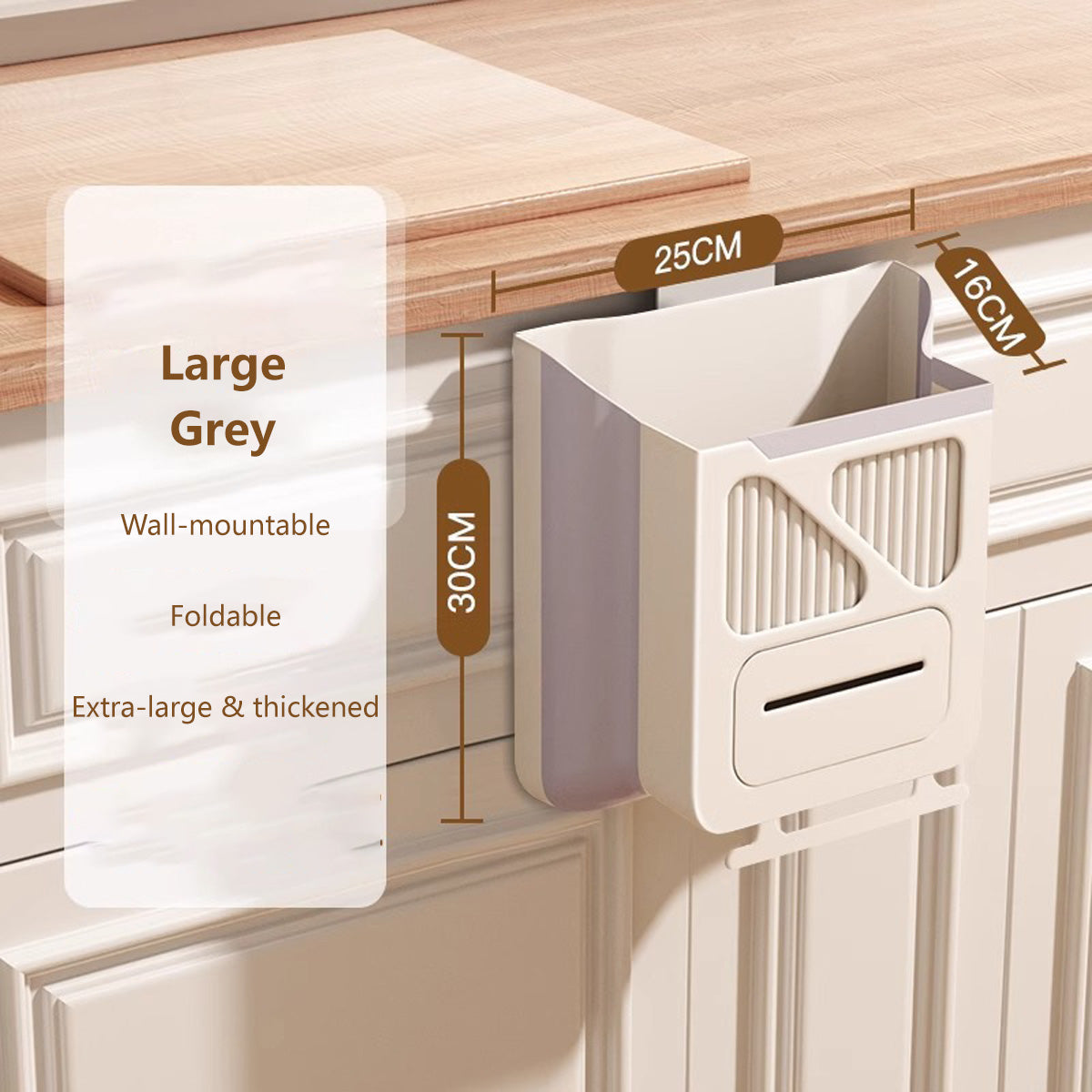 2-in-1 Hanging Foldable Garbage Bin 4L Dry and Wet Bins Garbage Bin Dust Bin Trash Can Rubbish Bin