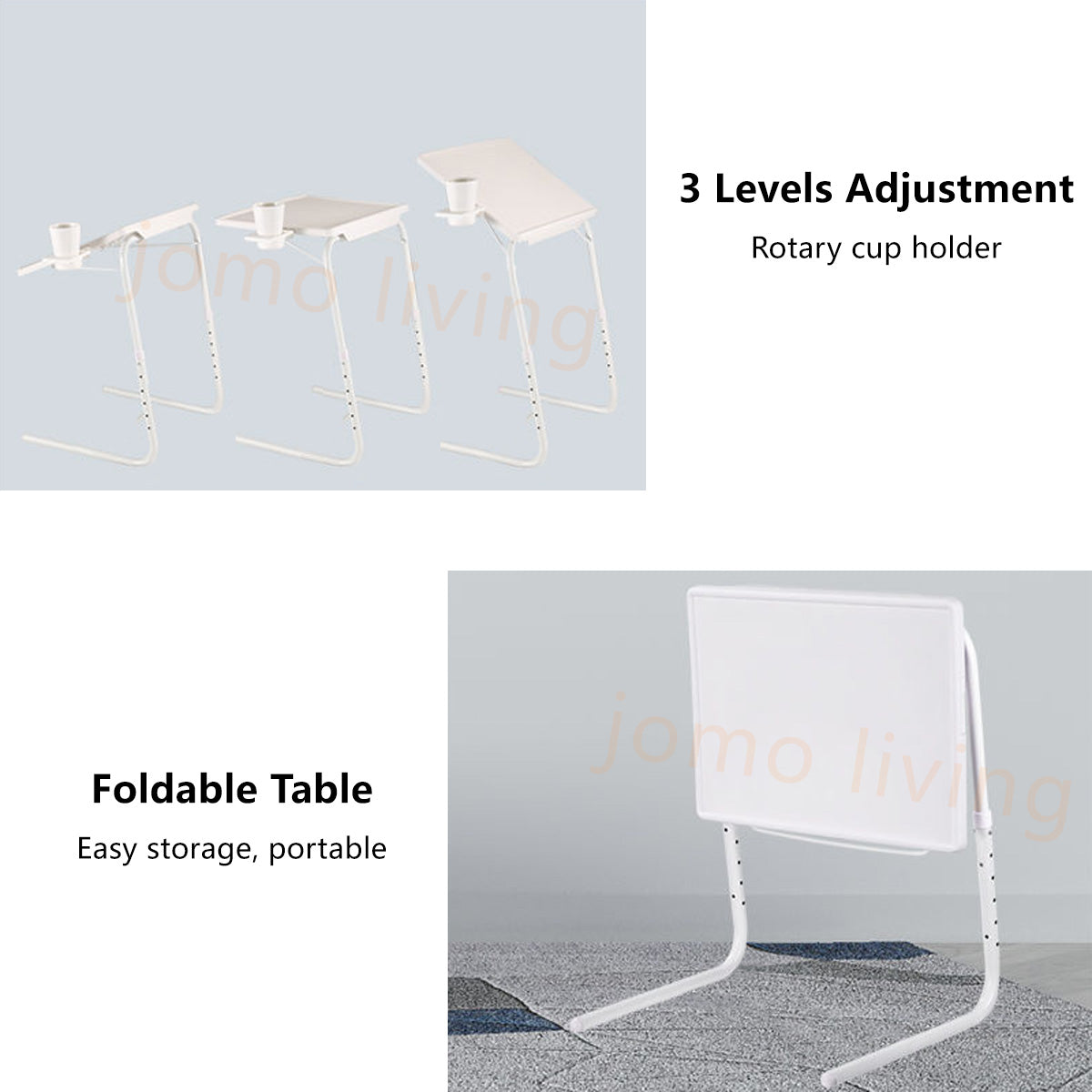 Height Adjustable Beside Table Folding Computer Desk Lifting Multi-Purpose Side Table Bed Table