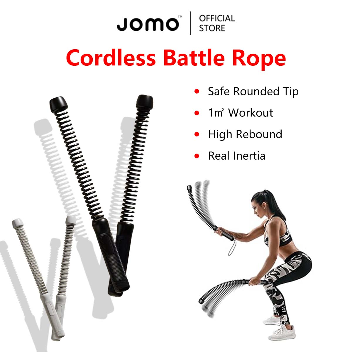 Cordless Battle Rope | Home Gym Fitness Equipment | Muscle & Core Training Tool Portable Indoor Exercise Gear