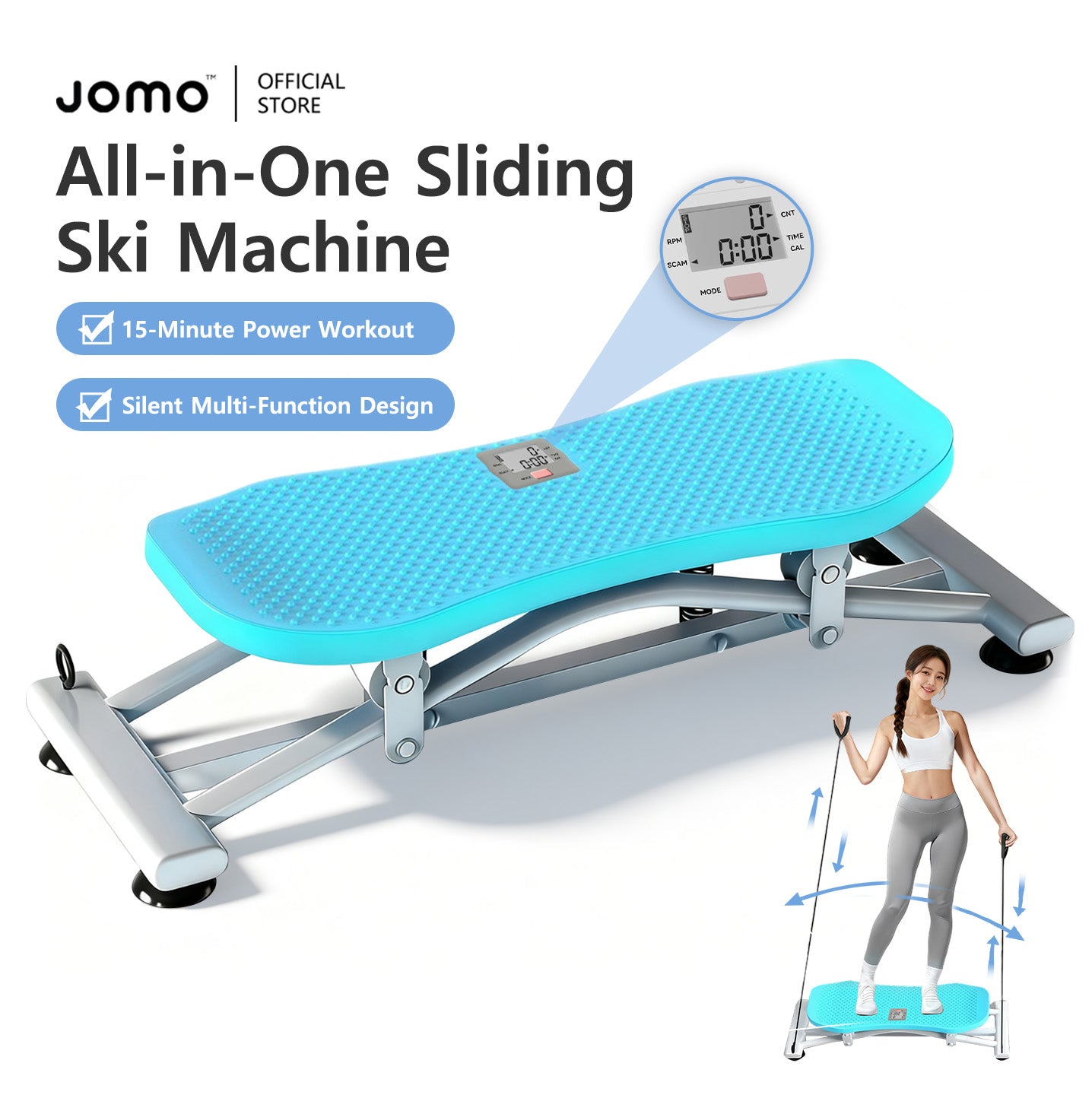 JOMO All-in-One Sliding Ski Machine Full Body Workout Machine for All Levels Silent Training