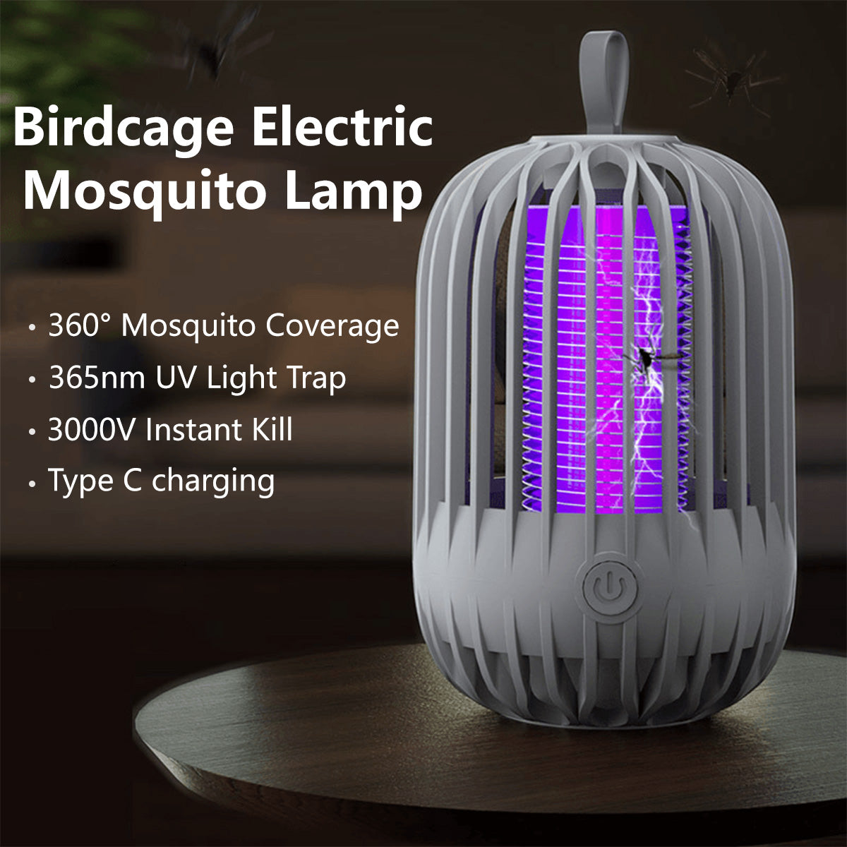 Birdcage LED Mosquito Lamp Mosquito Zapper with UV Light