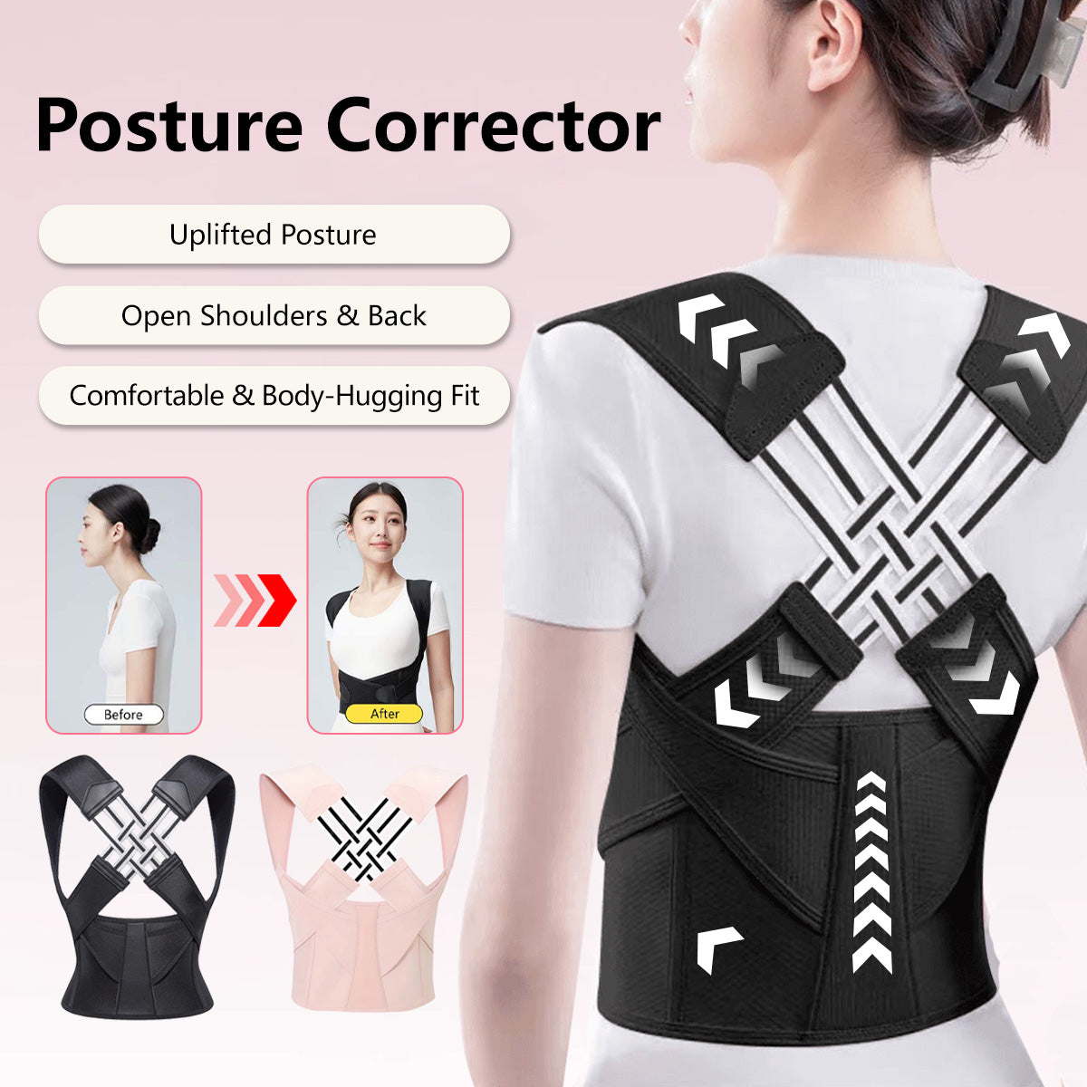 Posture Corrector | Adjustable Back Support Belt for Abdominal Waist Correction, Spine Alignment Waist Trainer