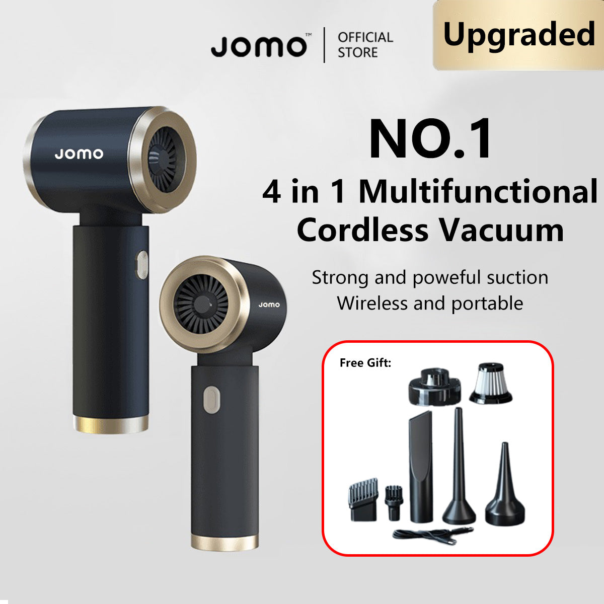16000Pa JOMO Premium Handheld Wireless Car Home Vacuum Cleaner Powerful Suction Multifunctional Mini Vacuum