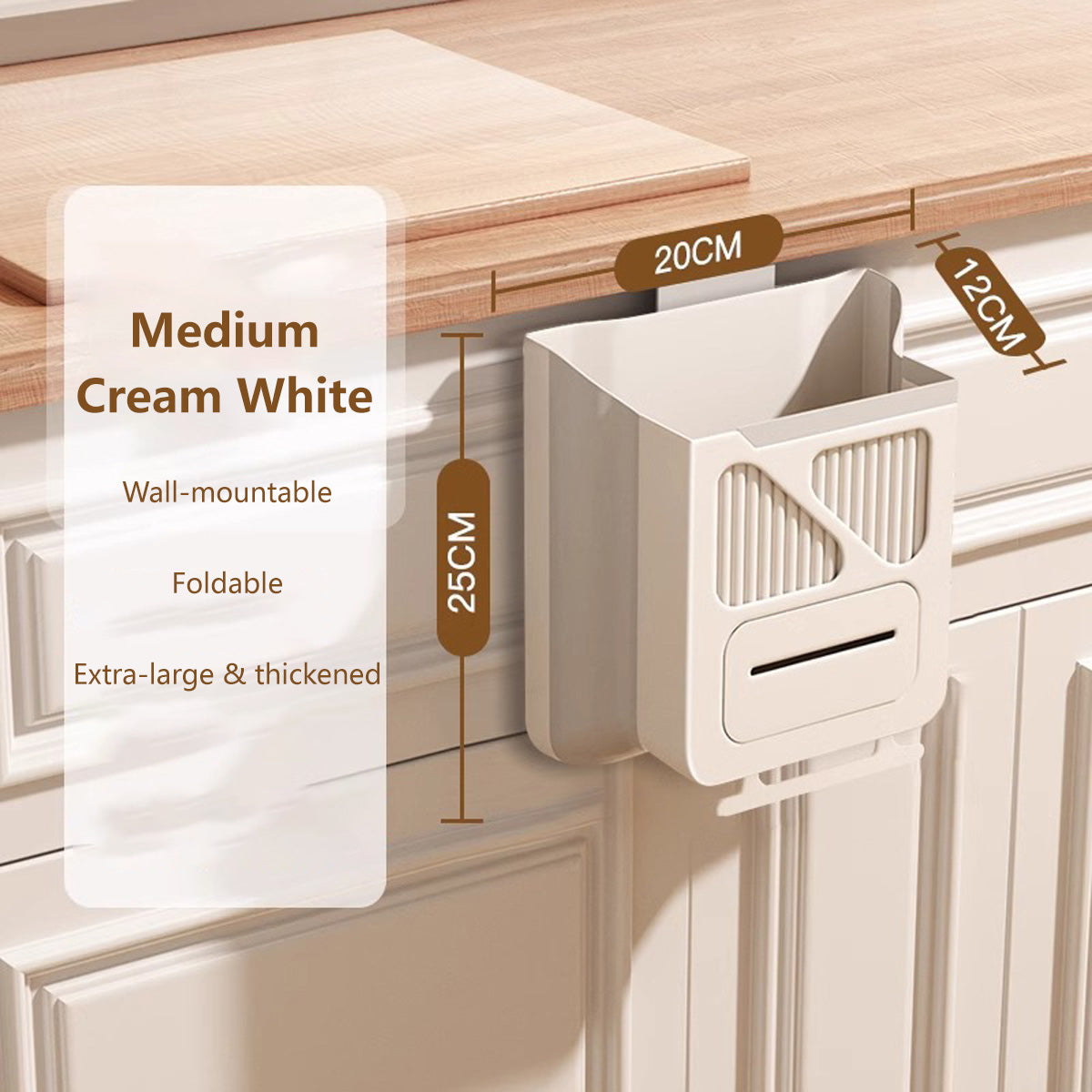 2-in-1 Hanging Foldable Garbage Bin 4L Dry and Wet Bins Garbage Bin Dust Bin Trash Can Rubbish Bin