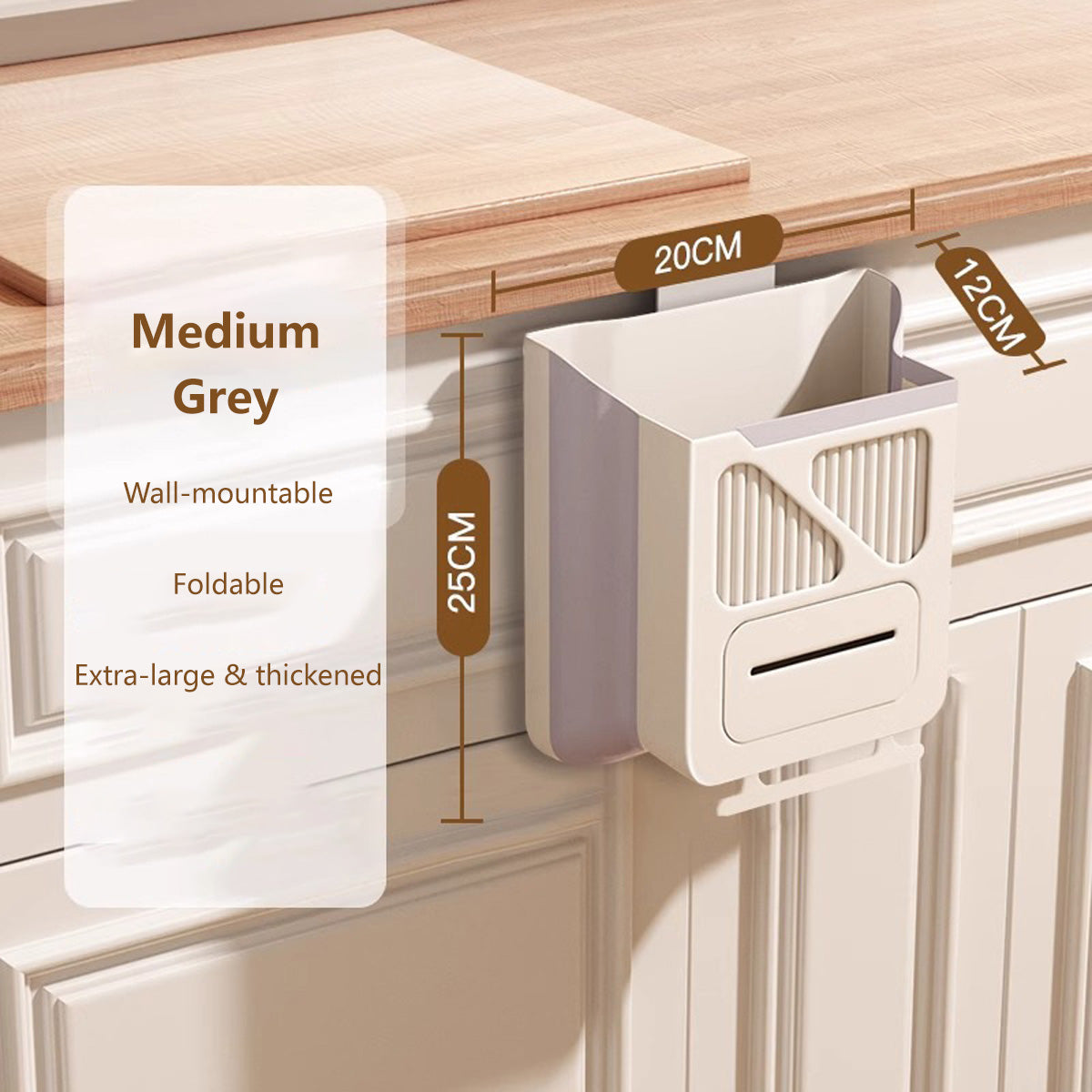 2-in-1 Hanging Foldable Garbage Bin 4L Dry and Wet Bins Garbage Bin Dust Bin Trash Can Rubbish Bin