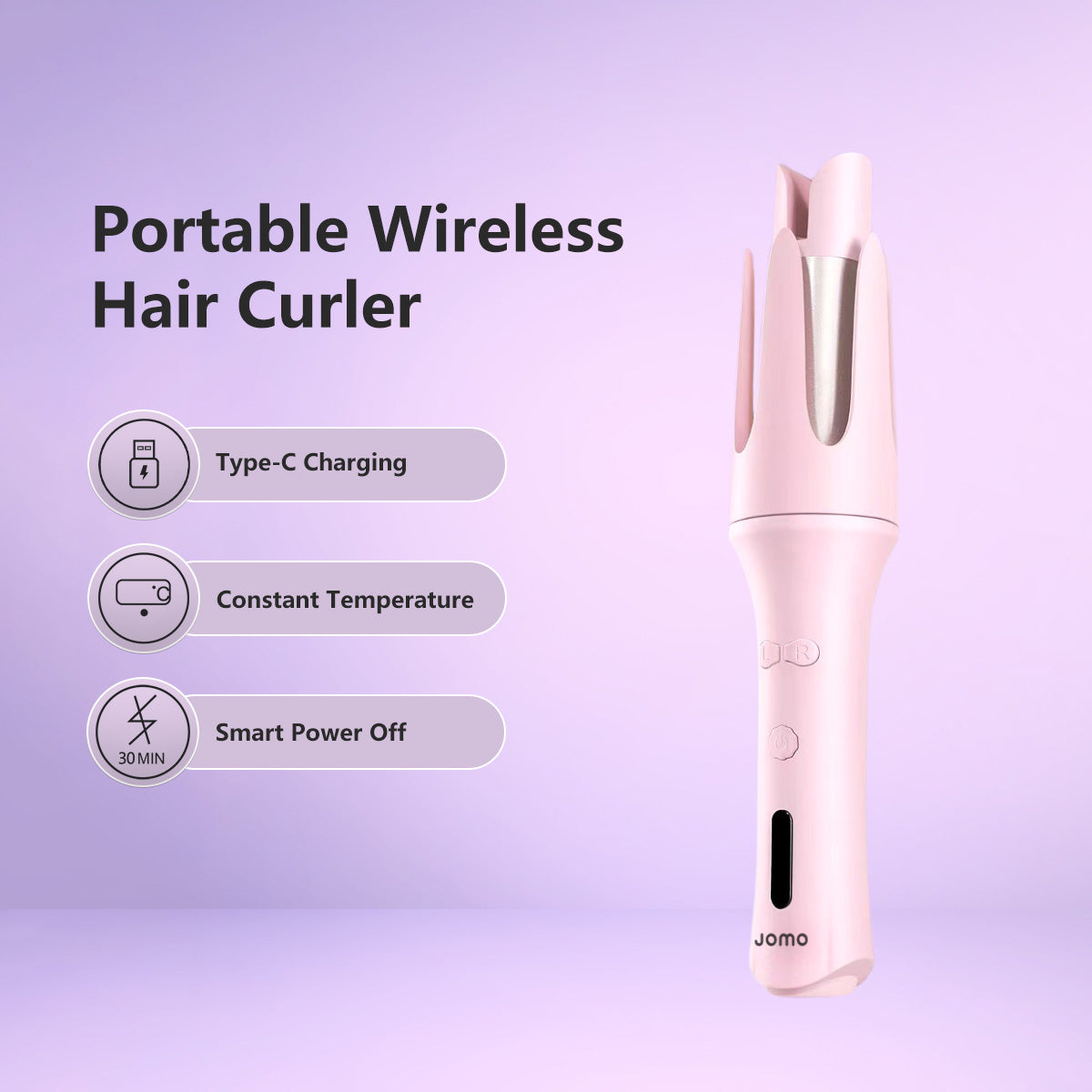 Premium Quality Auto Wireless Portable Ceramic Hair Curler USB Hair Straightener