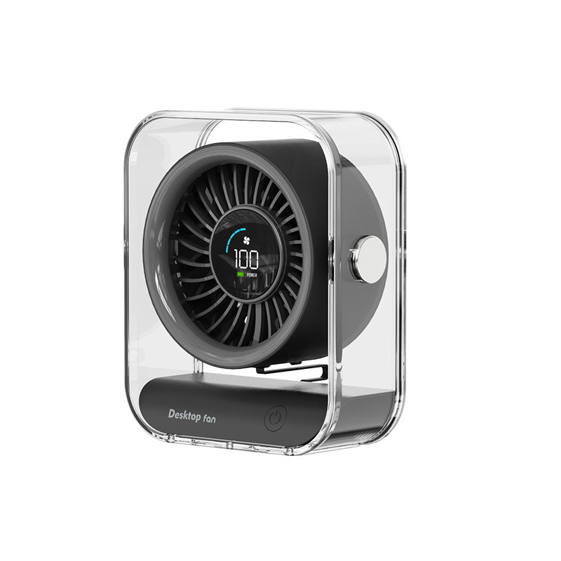 Rechargeable Desktop Fan 7-Blade Tornado Fan Ultra-Powerful Desktop Fan Long Range Cooling Wide Airflow Low Noise
