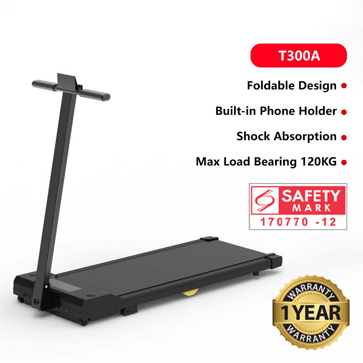 Foldable Treadmill Mini Running Walking Pad Home Gym Fitness Machine