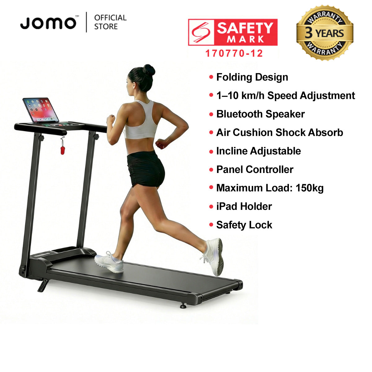 Foldable Treadmill Mini Running Walking Pad Home Gym Fitness Machine