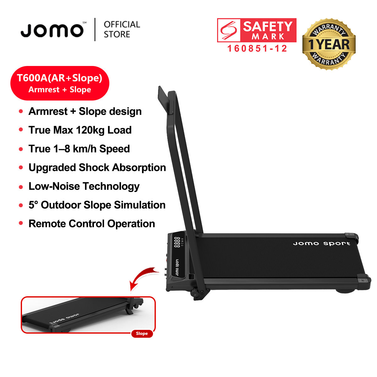 New Treadmill with Slope Design + Upgraded Shock Absorption Low Noise Indoor Treadmill