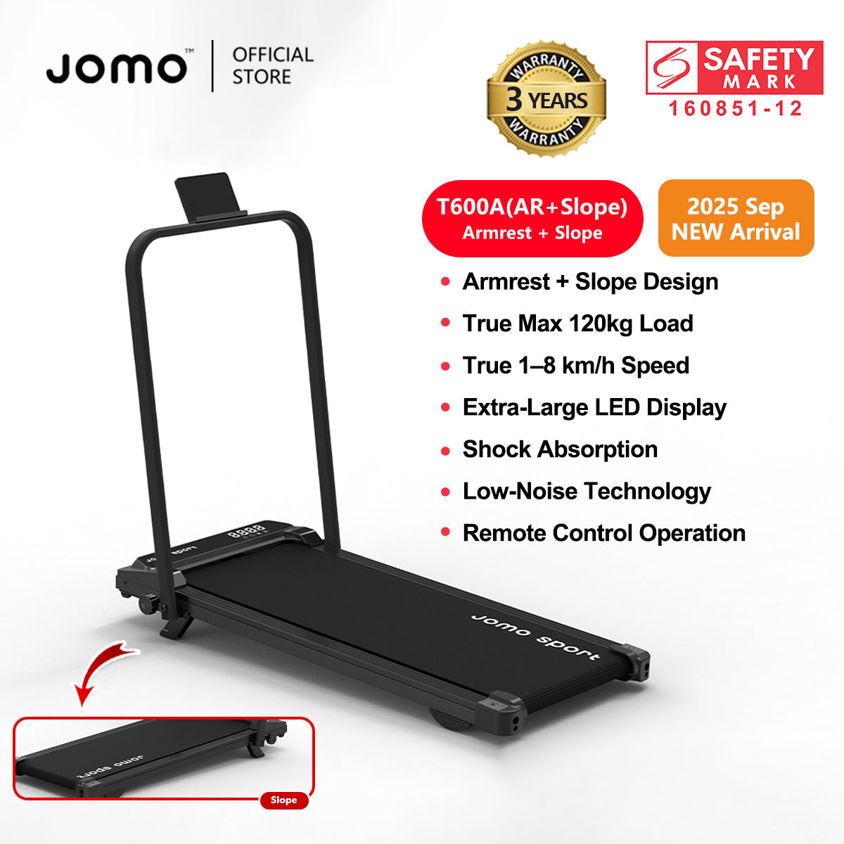 New Treadmill with Slope Design + Upgraded Shock Absorption Low Noise Indoor Treadmill
