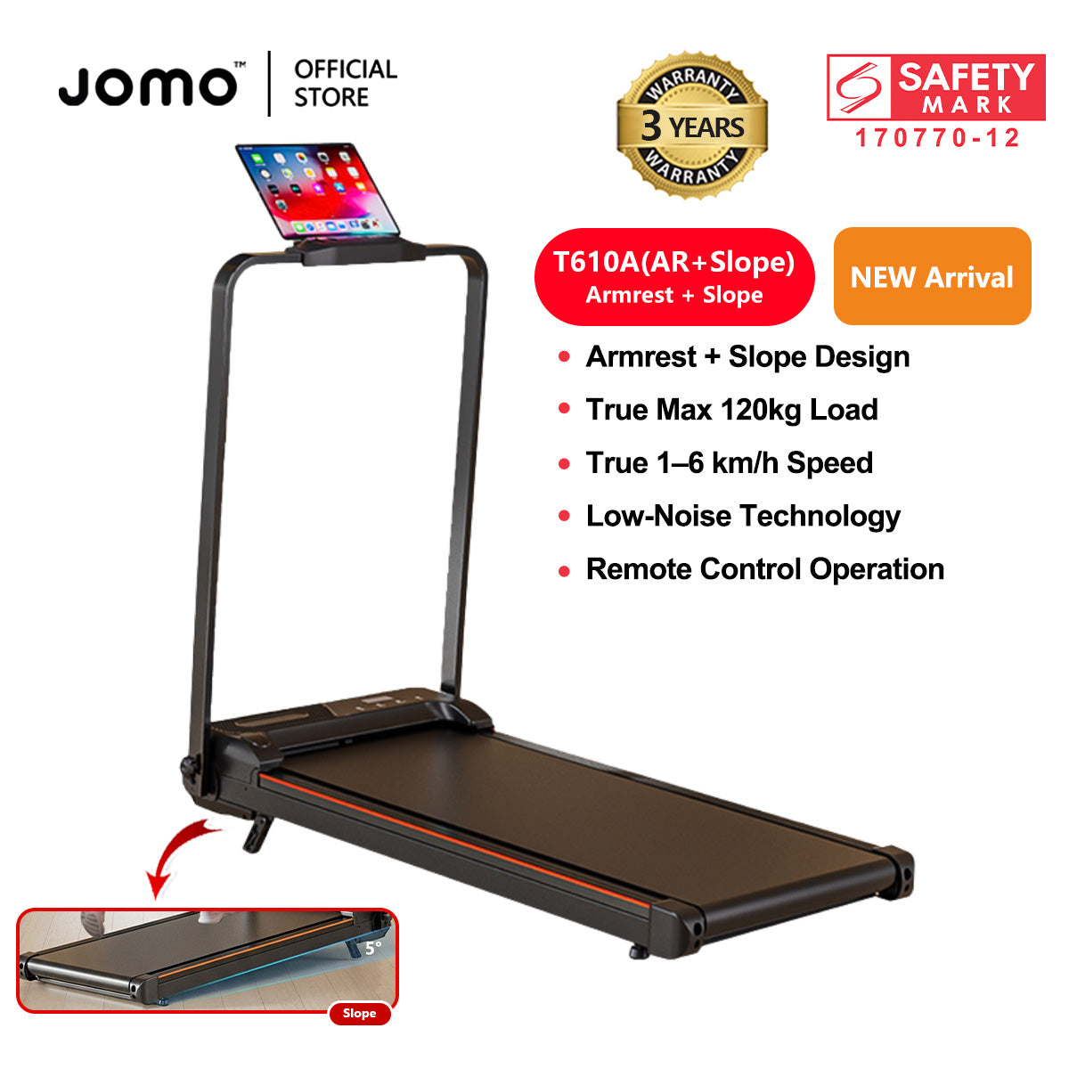 Foldable Treadmill Mini Running Walking Pad Home Gym Fitness Machine