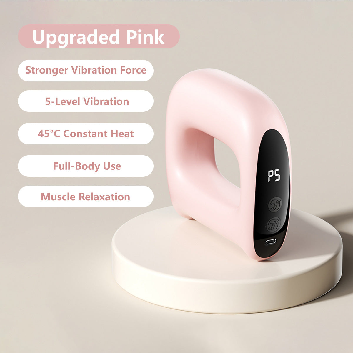 JOMO 2-in-1 Fascia Massage Ring Abdominal Toning Muscle Relax 5 Levels Vibration Rechargeable