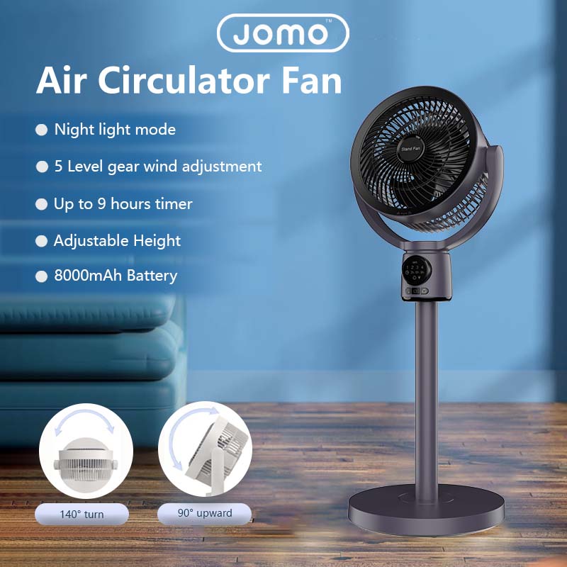 Air Circulation Fan Adjustable Height 5 Gear Wind Level 3 Level Timer Type-C Charging Build in Light