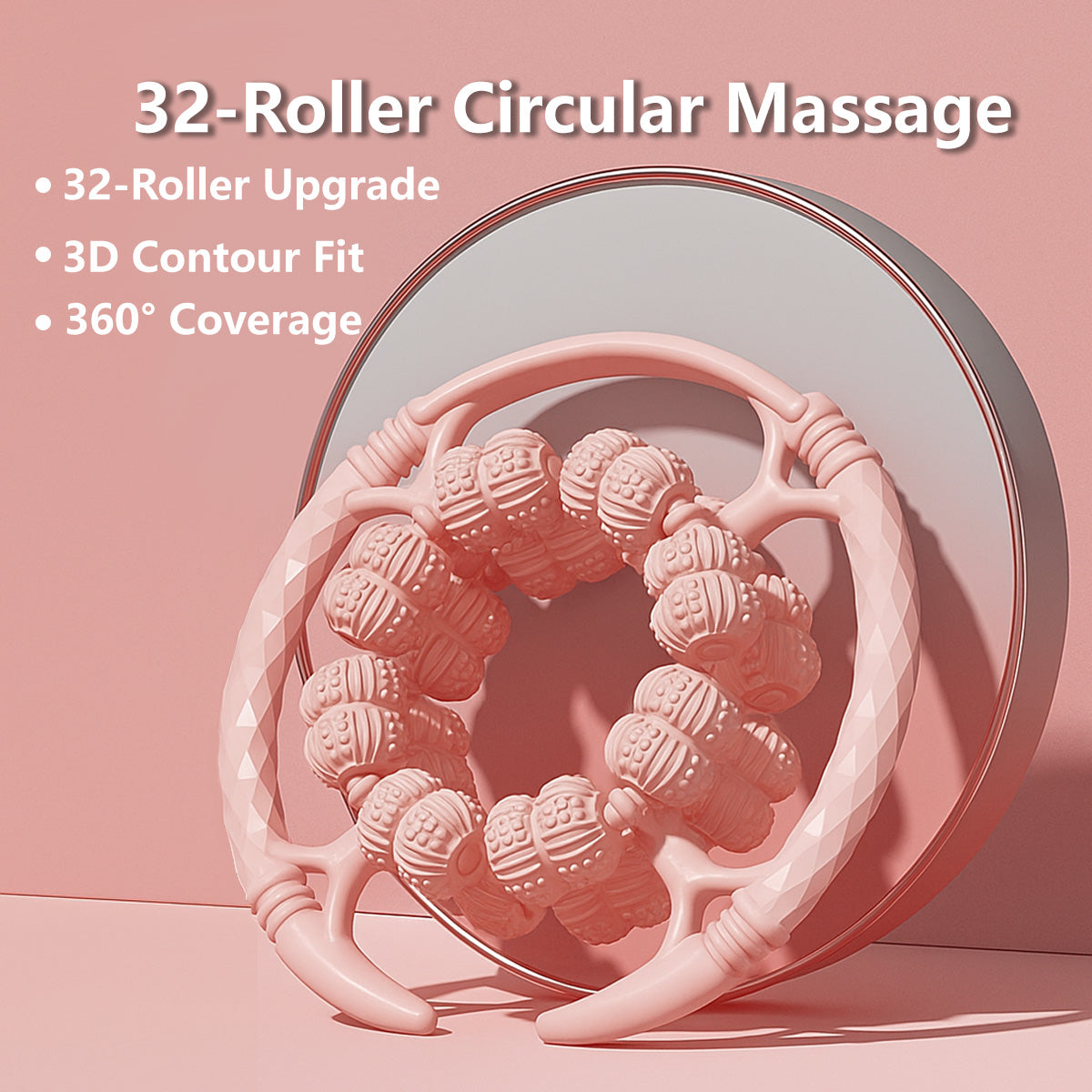 JOMO 32-Roller Circular Massager 360° Full Coverage Wheel Ring Massager