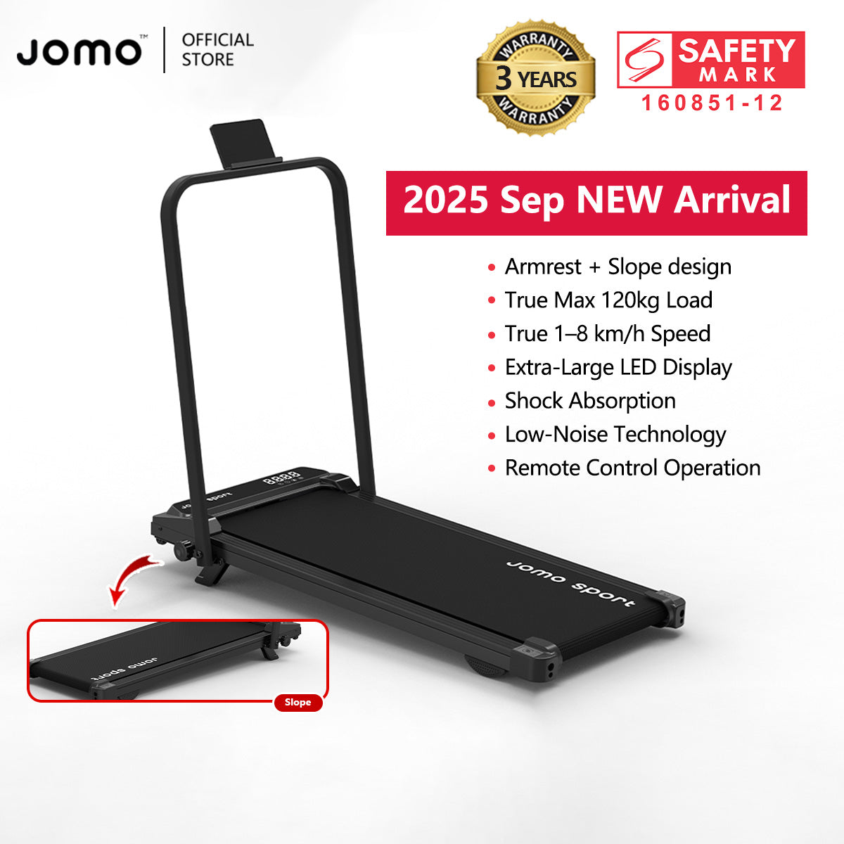 New Treadmill with Slope Design + Upgraded Shock Absorption Low Noise Indoor Treadmill