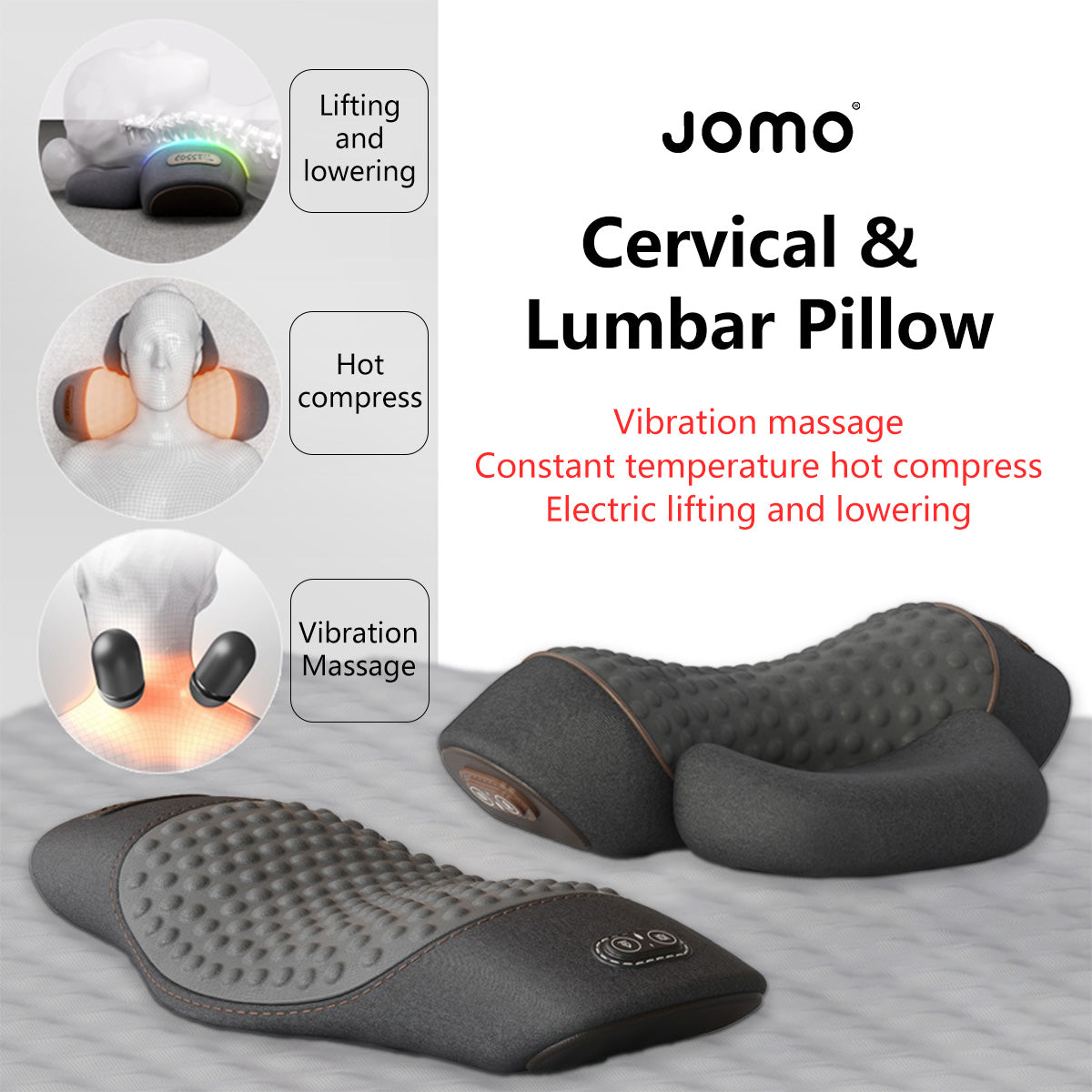 JOMO Cervical Pillow with Massage + Hot Compress