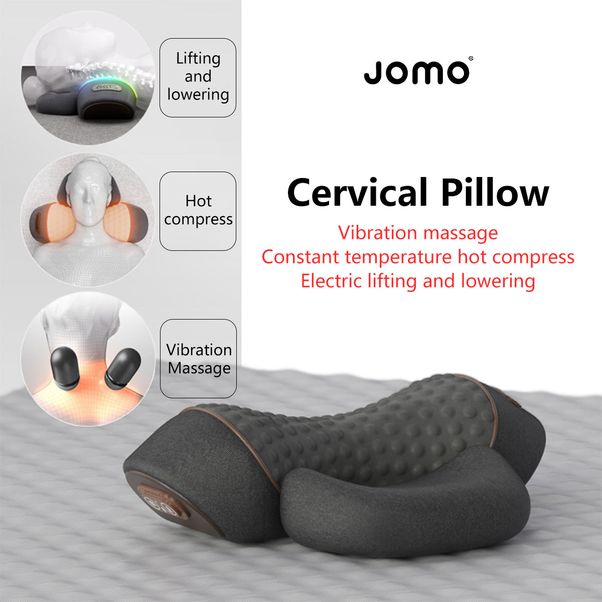 JOMO Cervical Pillow with Massage + Hot Compress